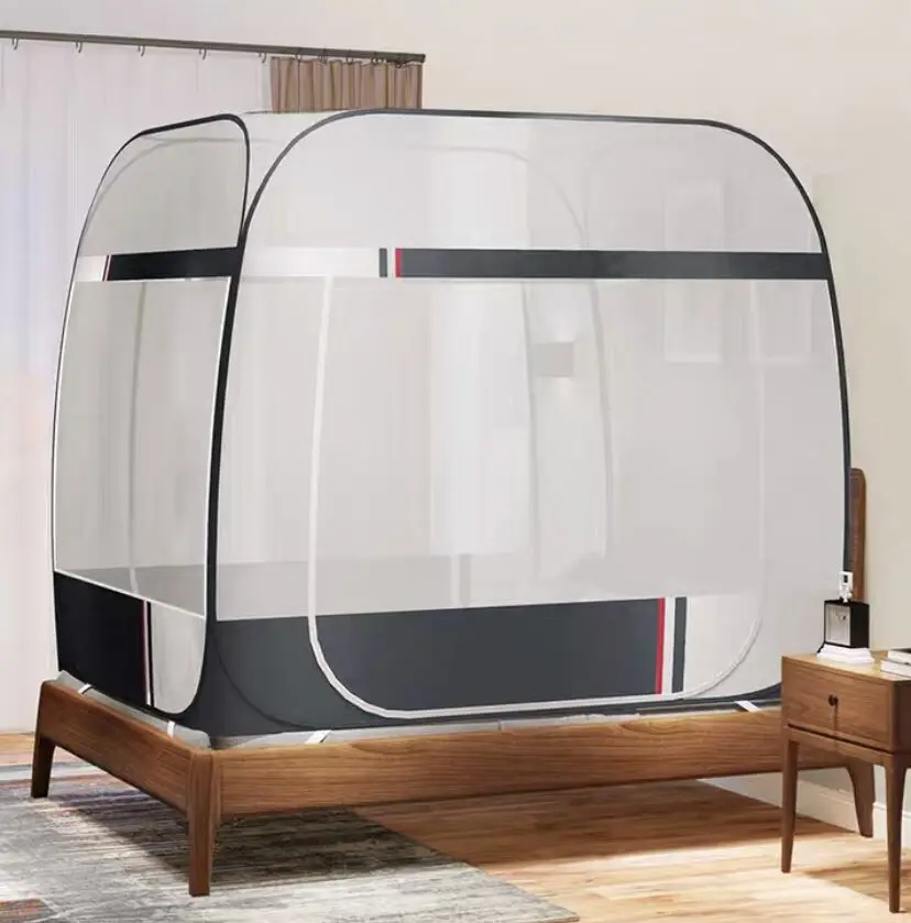 

Encryption Insect Mesh Mosquito Nets Big Square Top Mongolian Yurt Mosquito Netting For Single Double Bed Three-Door Tent Canopy
