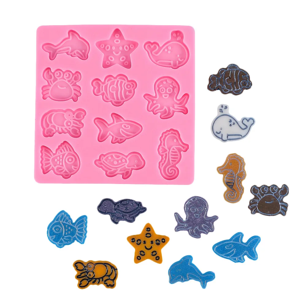 

Baking Tools Marine Biological Silicone Mold DIY Dolphin Fish Crab Little Starfish Fondant Cake Decoration Mold