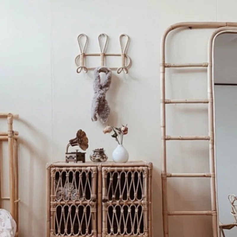 

Garment Wall Hooks Hat and Clothes Organizer Hanger Rattan Hanger Rack Great as Kids Room Decoration DFDS889