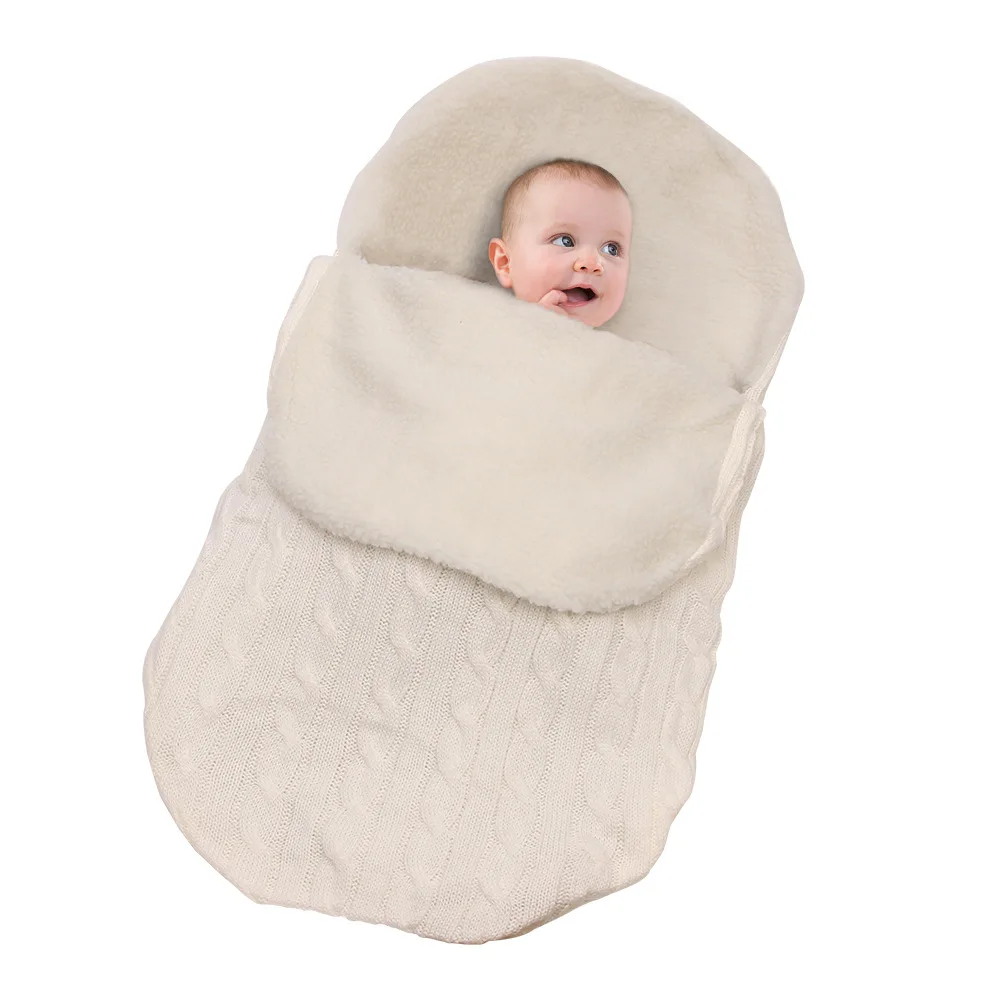 Baby Sleeping Bag Winter Envelope For Newborns Infant Stroller Cotton Knitted Envelopes Blanket Sleep Sack Bags | Мать и ребенок