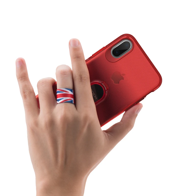 Защитный чехол ROCK Moc для iPhone X, 7, 8 Plus, Капа со съемным ремешком, кольцо на палец, работающее с другим магнитным держателем, распродажа