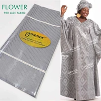 grey xl size 160cm scented bazin riche fabtic unique design for african men or women sewing clothes lace fabric with fragrance