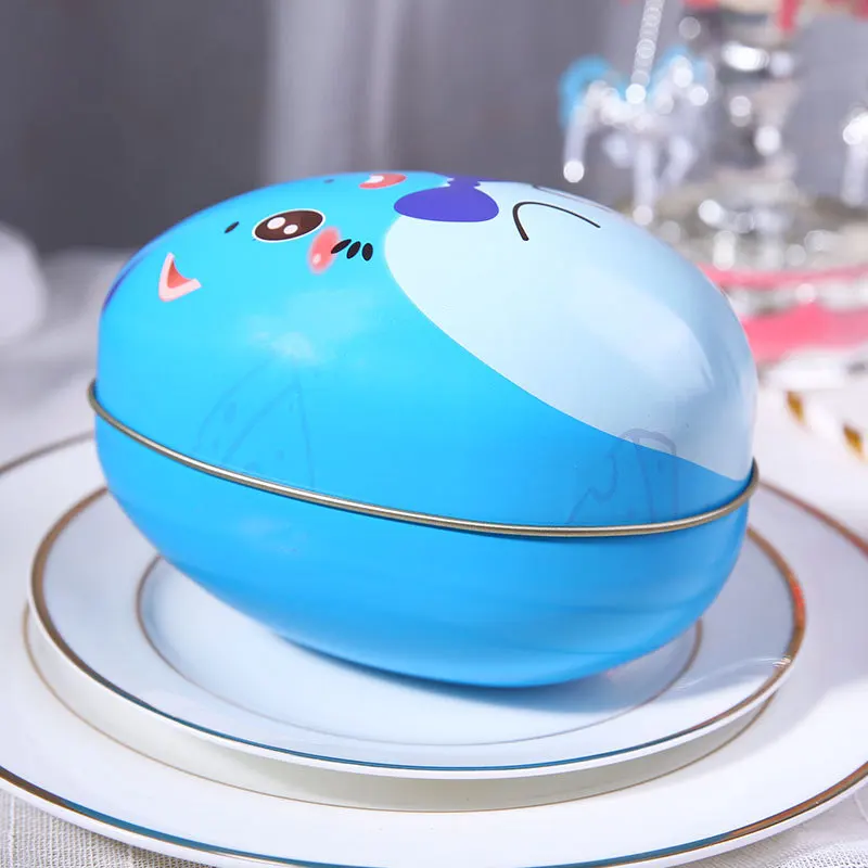 

12pcs Creative Cute Cartoon Egg Shaped Tinplate Small Mouse Iron Gift Candy Box Diy Baby Shower Boy Girl Blue Pink Storage Party