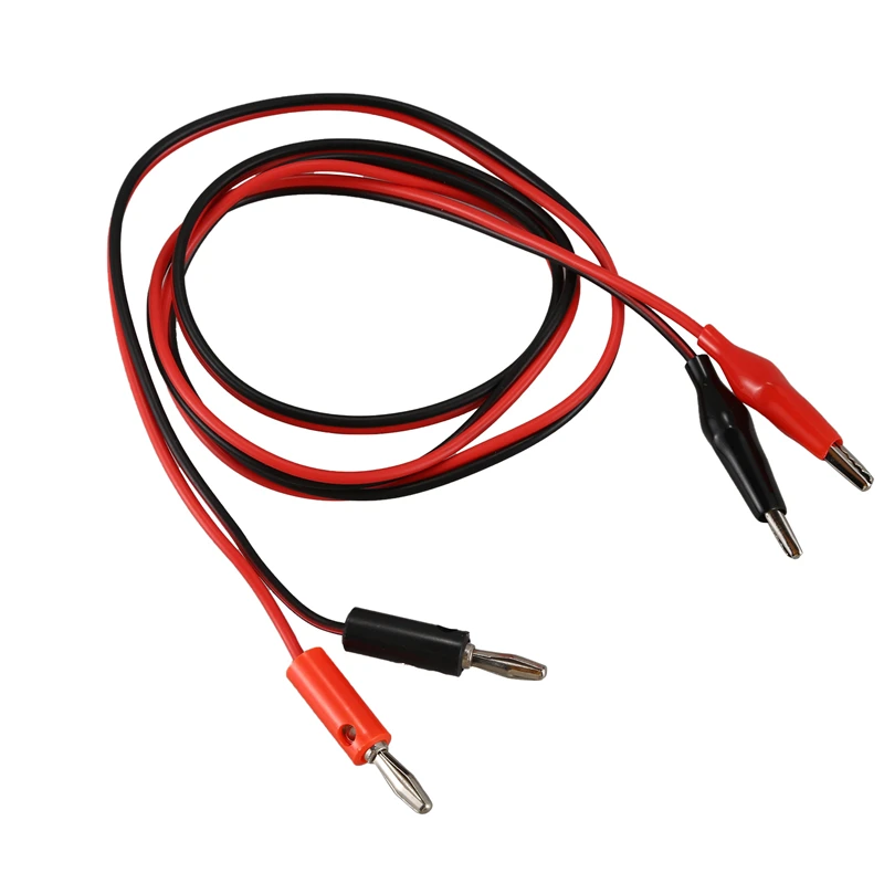 

2 Pcs Red Black Banana Plugs to Alligator Clips Probe Test Cable 1M