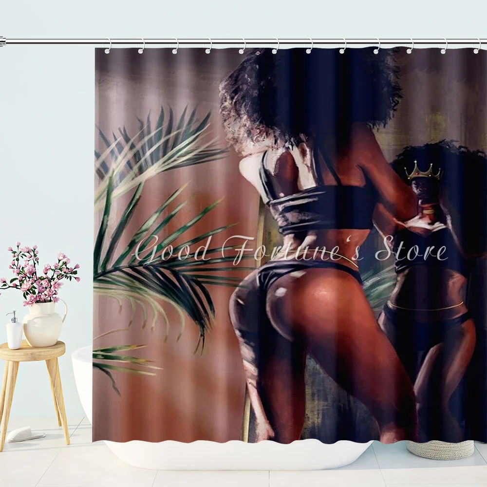 

Crowned African Woman Afro Queen Shower Curtain