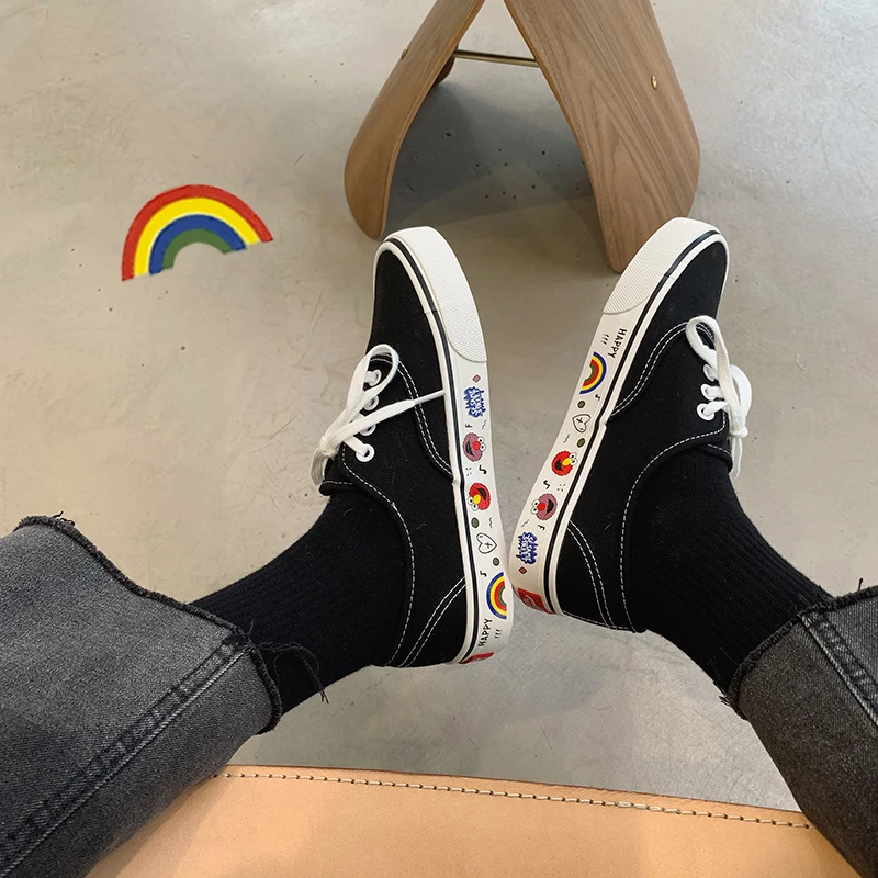 Парусиновая обувь на плоской подошве женская летняя модная повседневная в