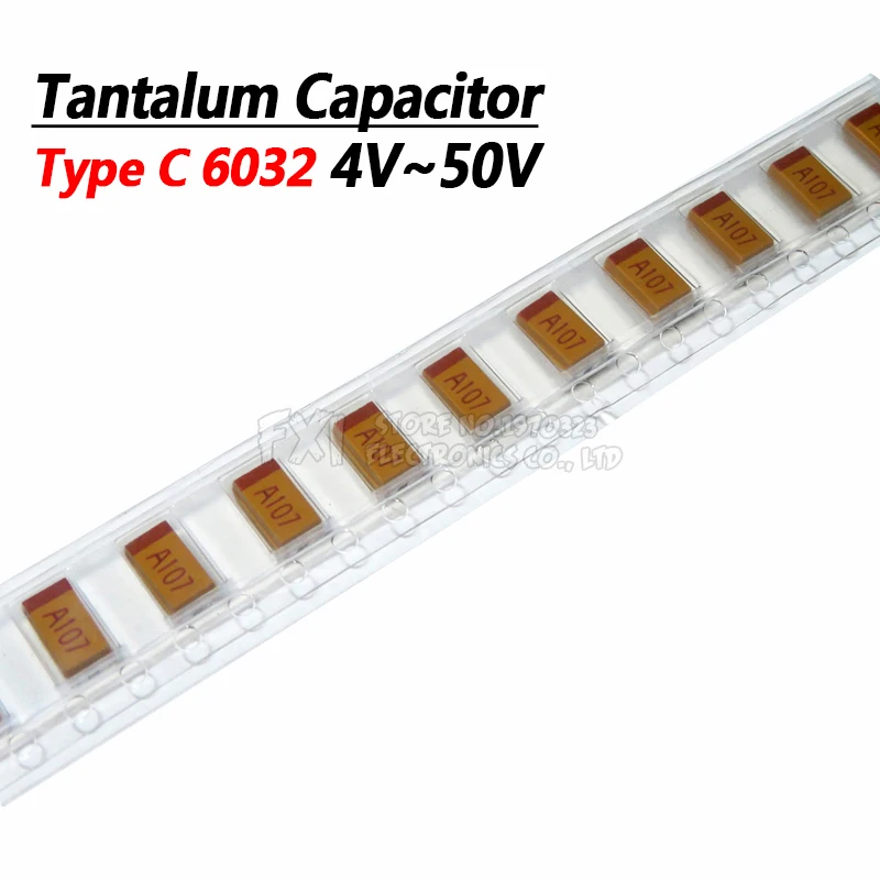 Танталовый конденсатор 10 шт. Тип C 68 мкФ Ф 22 47 100 220 330 в 4 6 3 В 16 25 35 107 226 686 106 337 227