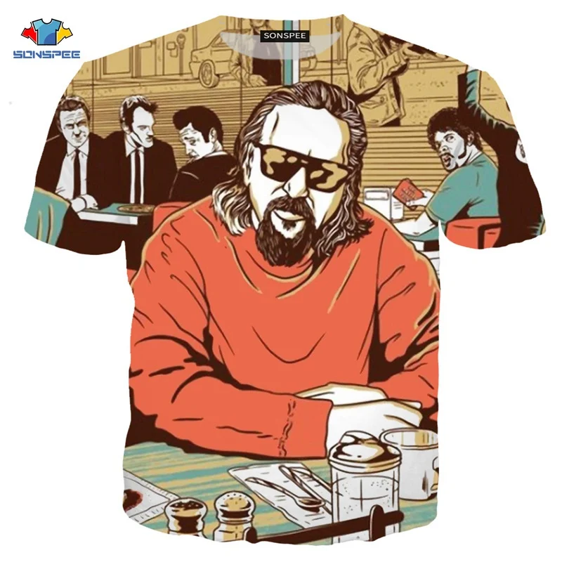 21 SONSPEE The Big Lebowski Harajuku 3D печатных мужчин и женщин одежда Хип Хоп футболка унисекс короткий рукав Уличная пуловер XK117c - Цвет: 21