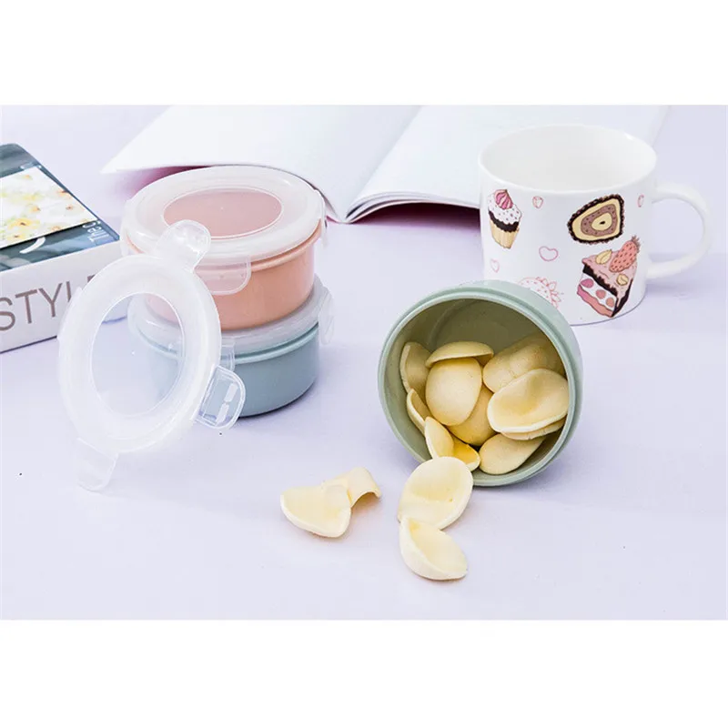 

Round Mini Refrigerator Crisper Storage Box Food Storage Box for Kitchen Seal Box Lunch Grains Tank Sorting Container