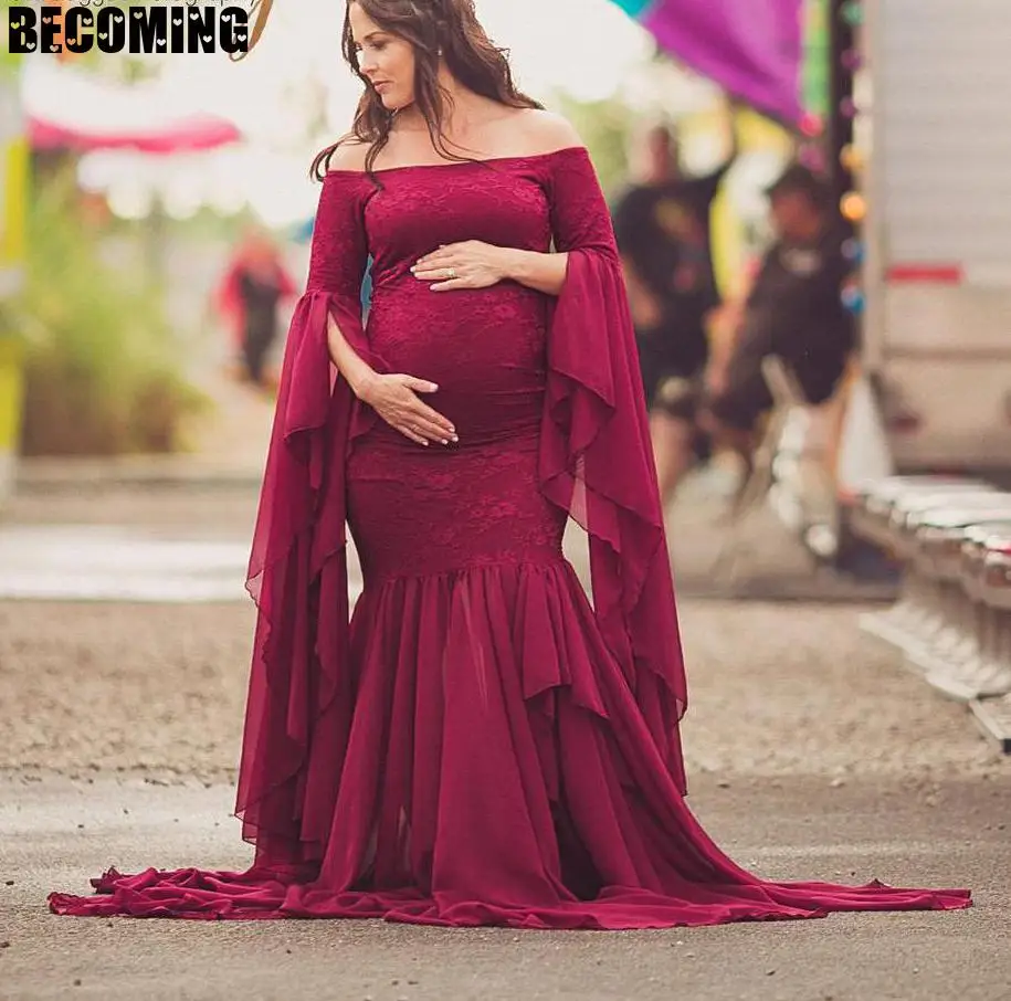 Платье макси для беременных платье реквизит фотосессии платья кружева с