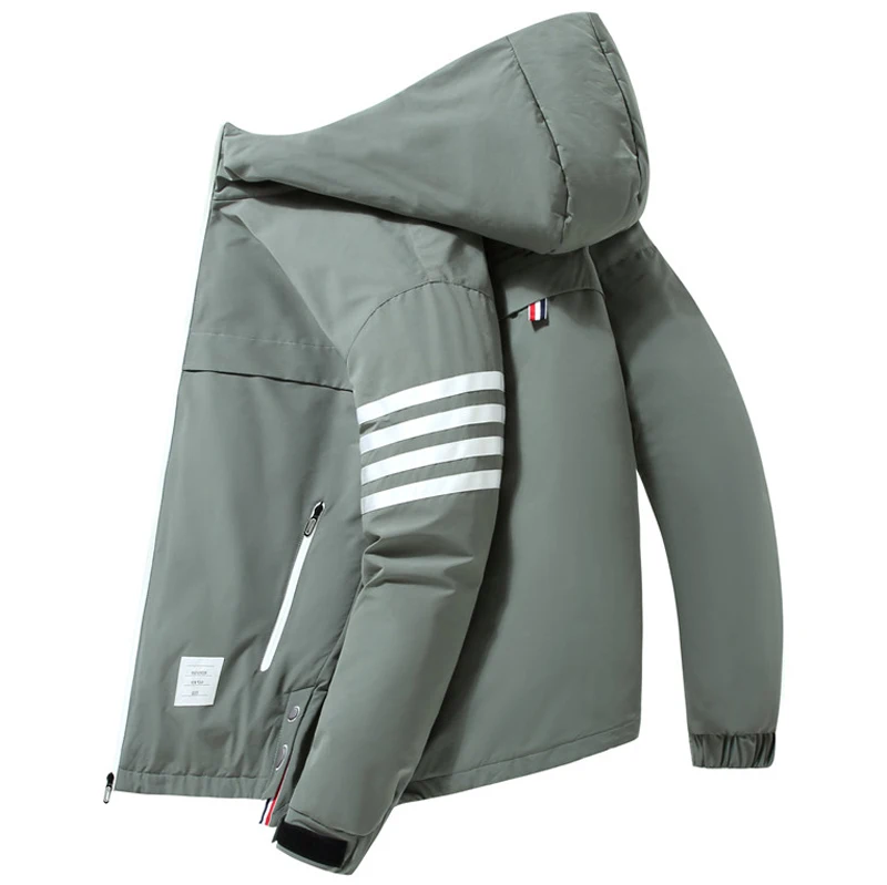 2021 Winter Youth Men Hooded Duck Down Jacket Autumn Warm Casual Puffer Thick Coats Outwear Parka Man Tops Clothing Dropshipping