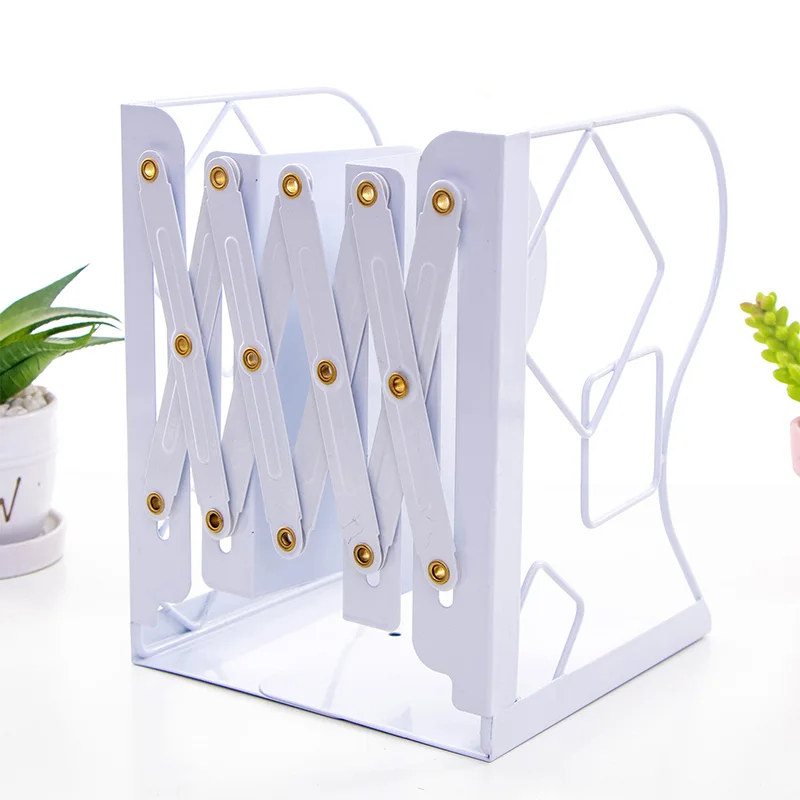 

Adjustable Bookends Creative Metal Iron Books Holder for Shelf Desk Book Stand Heavy Duty Non Skid Bookends