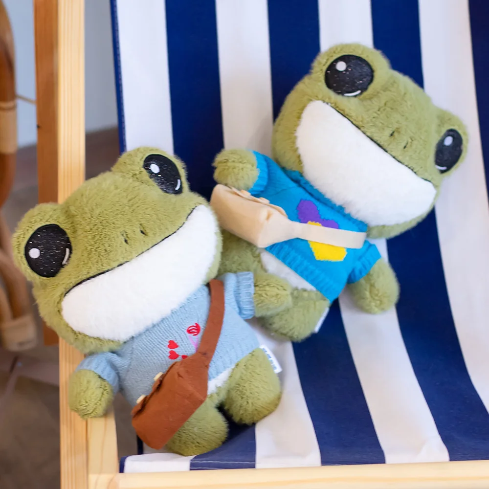 29cm Cute Cartoon Frog With Scarf Sweater Backpack Plush Toys Stuffed Soft Animals Pillow Dolls For Kids Girls Birthday Gifts | Игрушки и