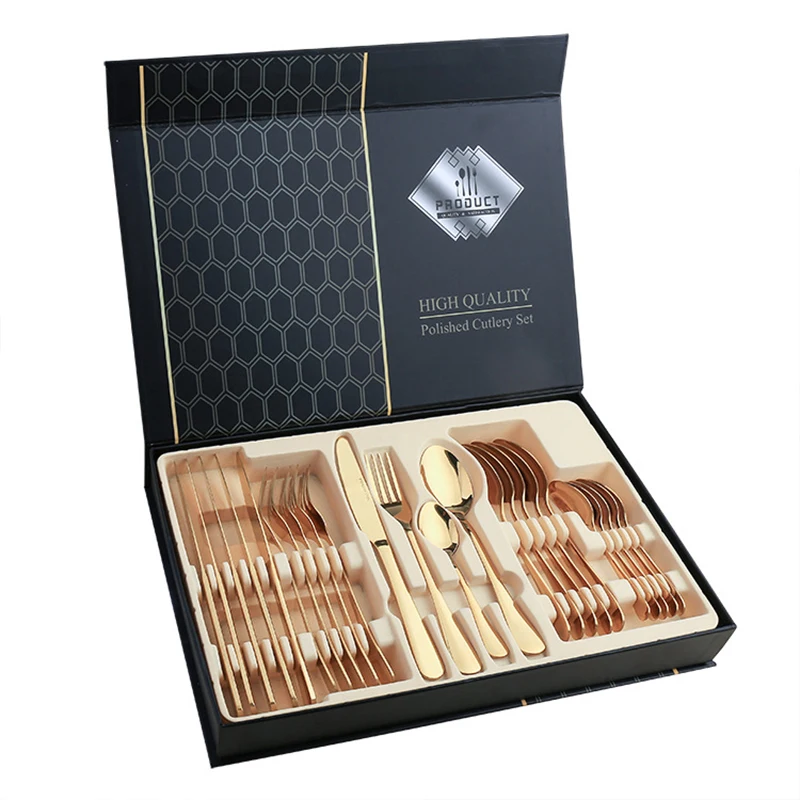 

Steel Tableware 21 Pieces, Main Four Knives Fork Four-piece Gift Box