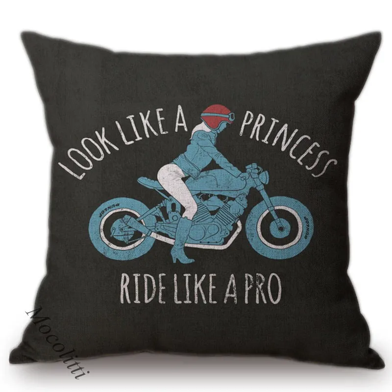 Модная женская мотоциклетная Подушка чехол с европейскими буквами мультяшный