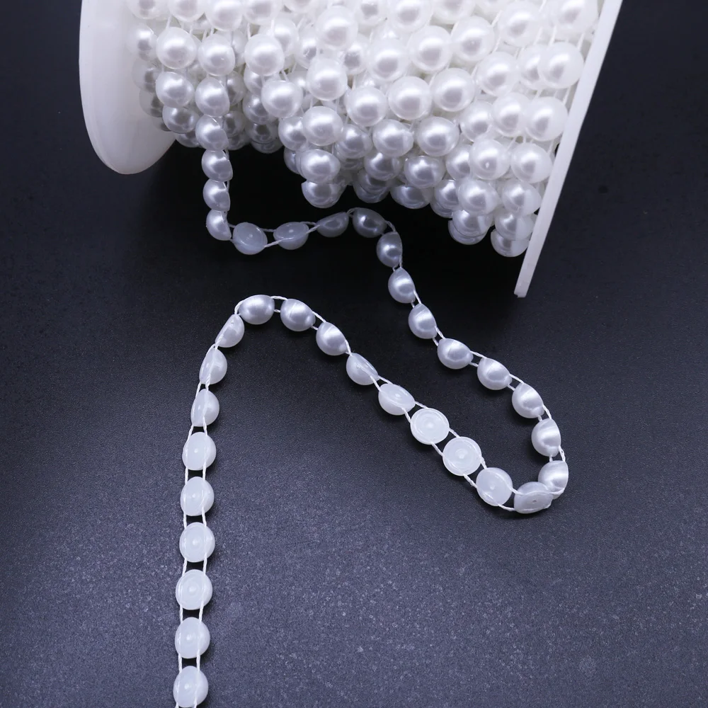 2YD 8mm Wide pearl beads Imitation chain Christmas Household Clothing SewingPaste DIY craft SZ-040 | Дом и сад
