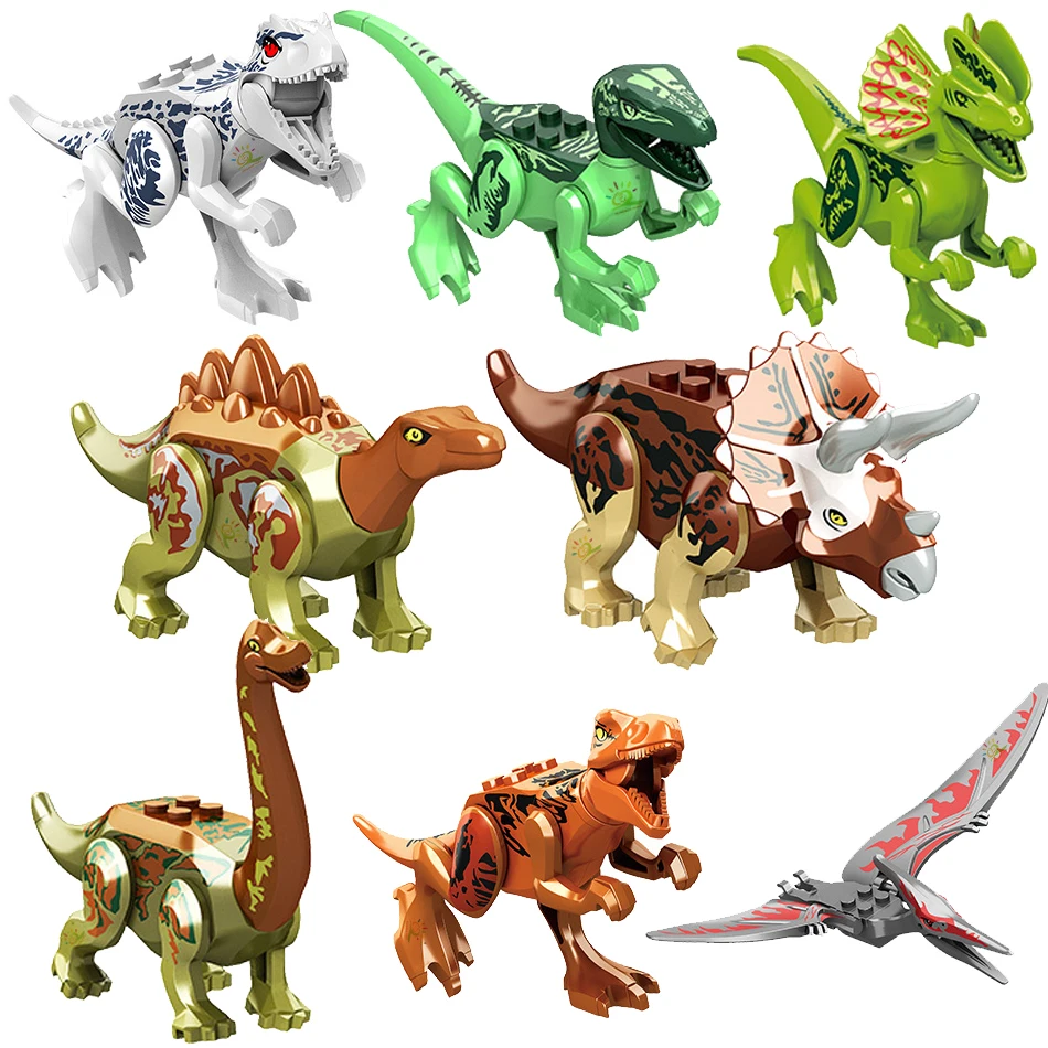 Jurassic Dinosaur World Set Building Blocks Mechanical T-rex Indominus Rex Dino Park With ATV Car Figures Block Bricks Toys Gift | Игрушки и