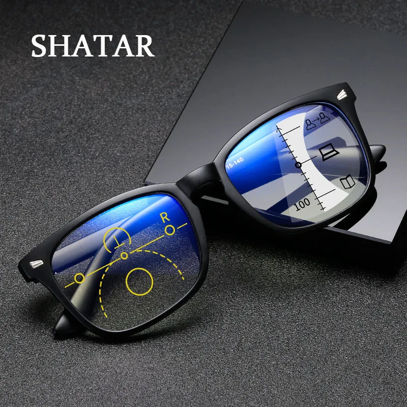 

Shatar Multifocal Progressive Reading Glasses For Men Women Look Far And Near Fashion New Prescription Glasses Computer Goggles