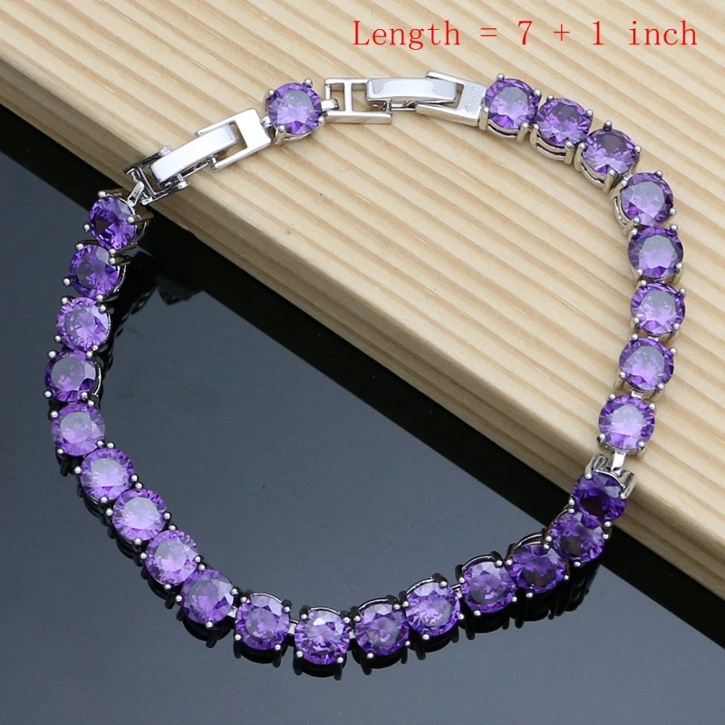 Ювелирные изделия из серебра 925 пробы с натуральным фиолетовым аметистом и