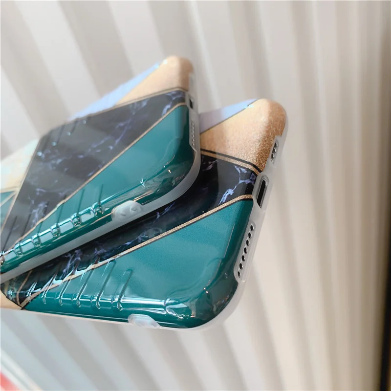 Marble splicing Phone case for iphone 11 11Pro Max X XR XS For 6 6S 7 8 7Plus Piano Stripe Geometric soft |