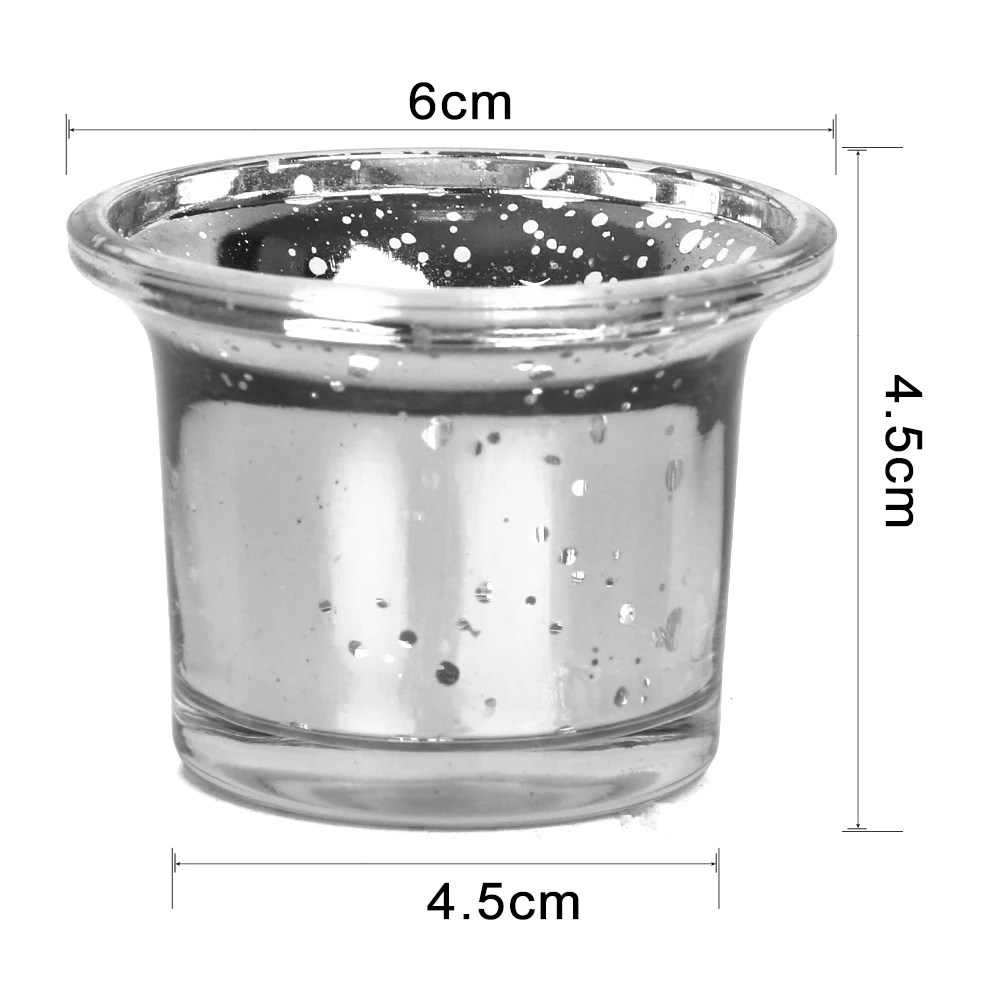 Держатели для свечей из ртутного стекла 4 0 см (набор 6)-держатели свадеб и