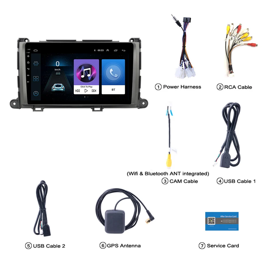 9 inch 2.5D IPS Tempered HD multi-touch screen Android 8.1 NAVI for Toyota Sienna 2010-2014 with Bluetooth USB WIFI support SWC |