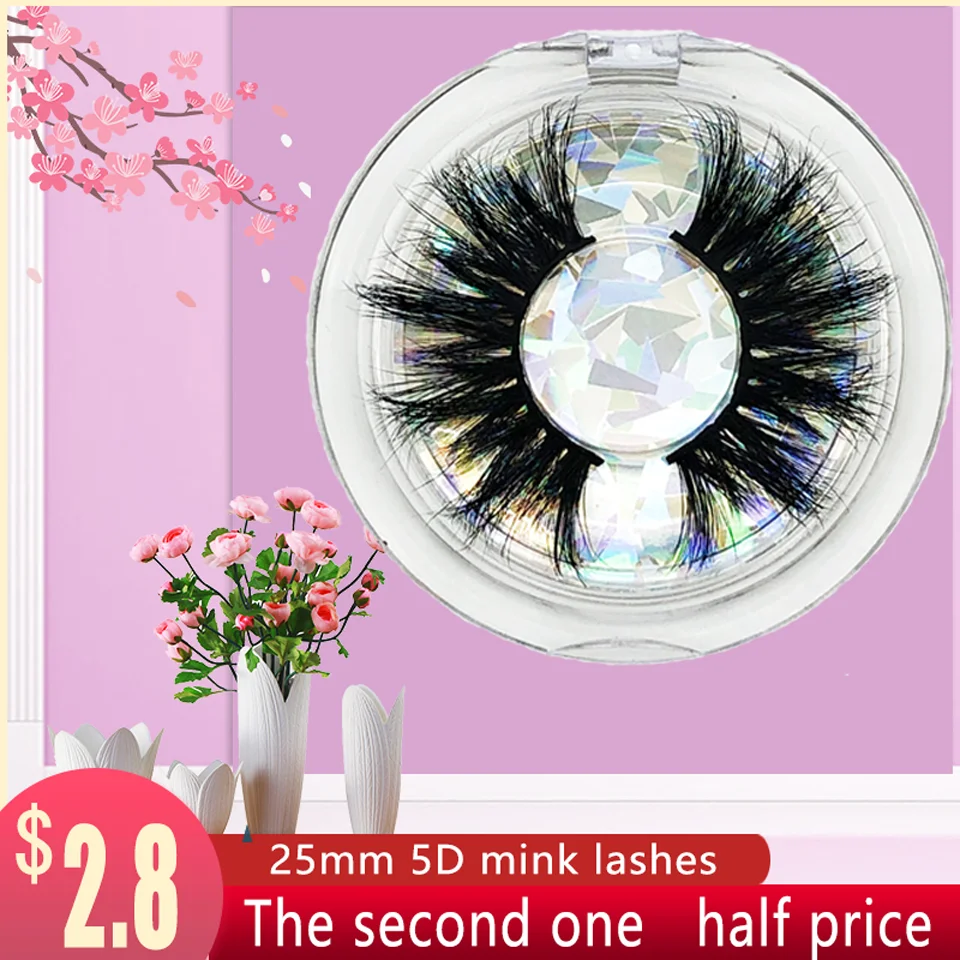 

Makeup 3D Mink Lashes False Eyelashes Extension 25MM Mink Lashes Custom Packing 100% Cruelty Free Mink Dramatic 5D Mink Lashes