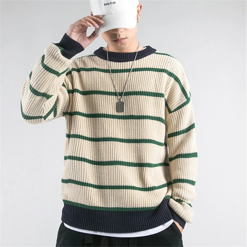 Новые модные мужские трикотажные пуловеры в Корейском стиле Повседневные