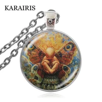karairis new charms proceed with love necklaces 25mm glass dome cabochon pendant man women necklaces long chain jewelry handmade