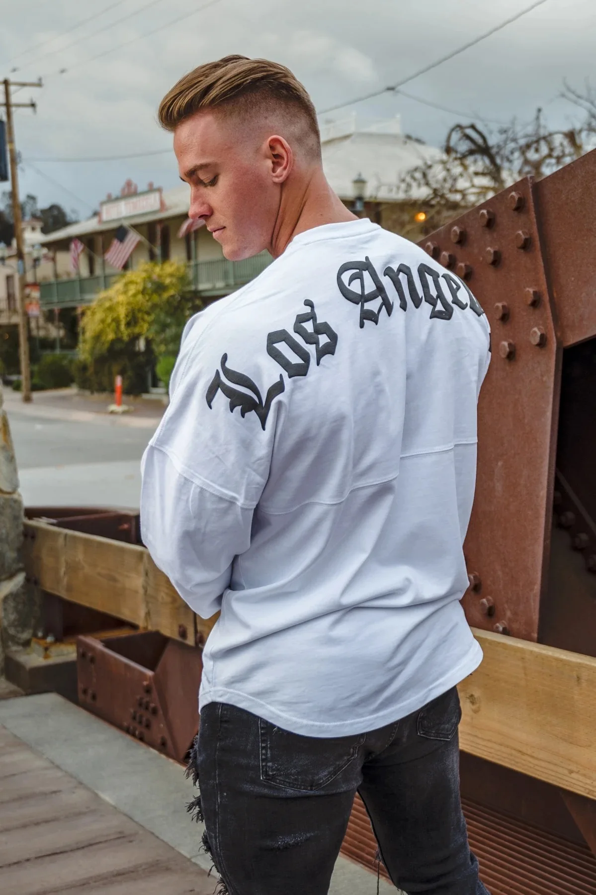 

2021 new male spring and autumn sports leisure running exercise street trend loose thick long sleeve T-shirt