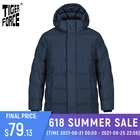 TIGER FORCE 2020 Новая мужская зимняя куртка деловое повседневное пальто с капюшоном  длинное модное толстое мужское пальто теплая парка 70734