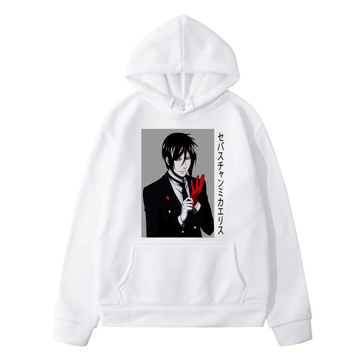 

Hoodies Japanese Anime Black Butler Sebastian Ciel Phantomhive Mens Spring Crewneck Pullover Fashion Casual Printed Jacket Male