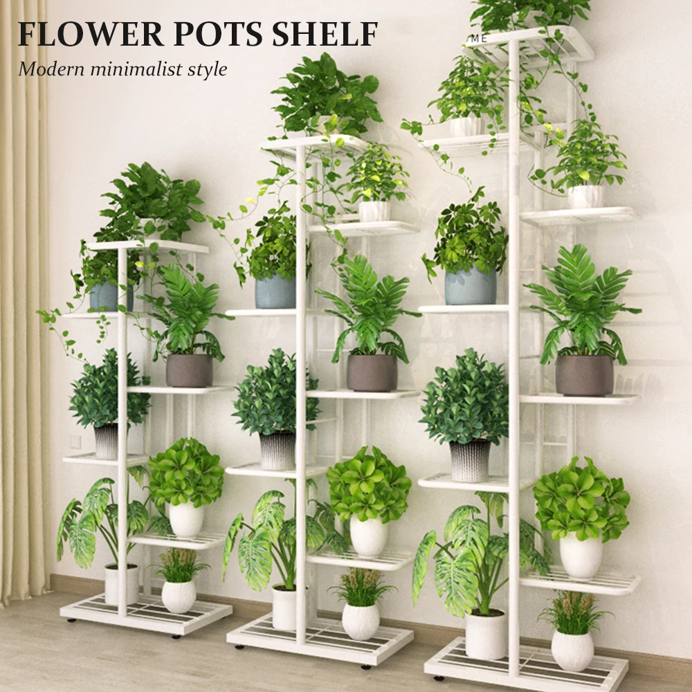 

1pcs Plant Shelves Iron Potted Flower Plant Stand Rack Multiple Flower Pot Holder Shelf Indoor Outdoor Planter Display Organizer