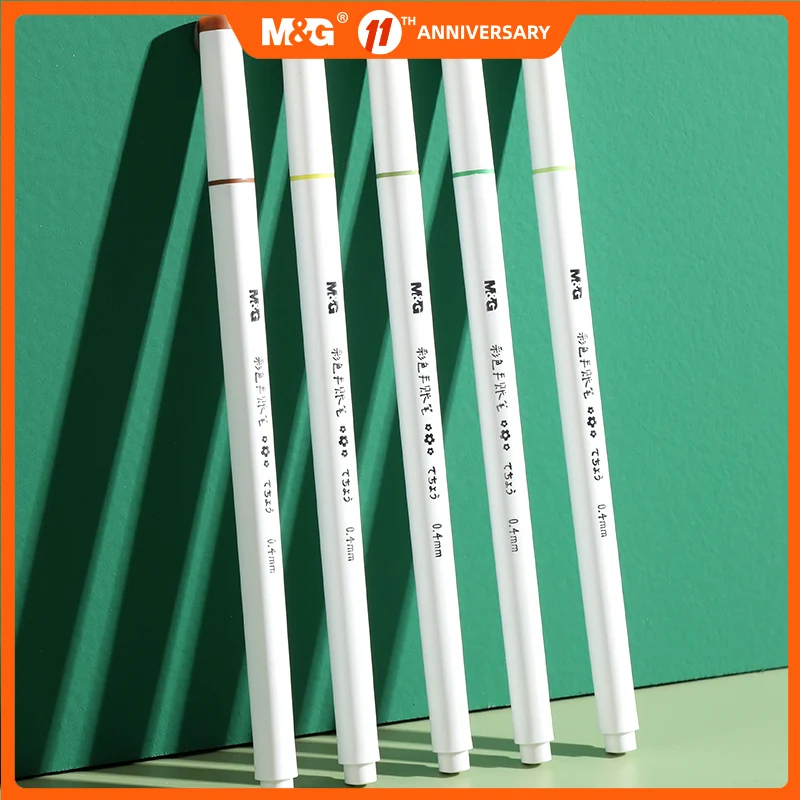 

M&G 10pcs 0.4mm Colored Fine Liner Highlighter Marker Pens Cherry Blosom Pensfor Journal and Drawing Office and School Art Gift