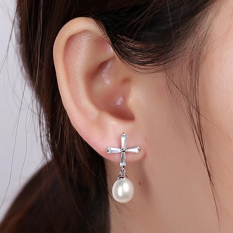 

Женские серьги-гвоздики с натуральным жемчугом, 8-9 мм