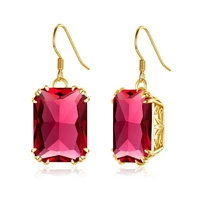 14k gold red drop earrings for women 925 sterling silver earings fashion jewellery party valentines earring fine jewelry gifts