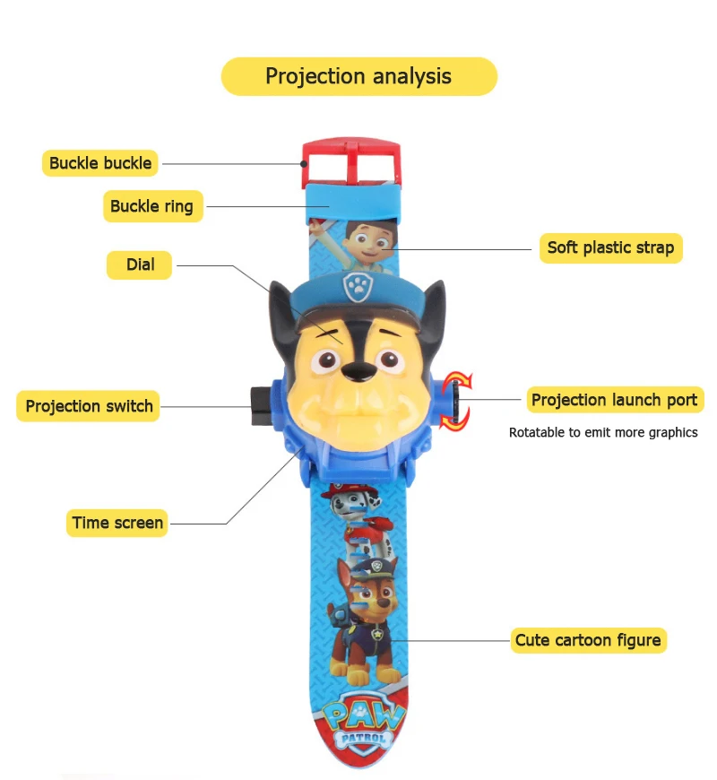Paw patrol игрушки набор 3D проекционные часы фигурка на день рождения Аниме Фигурка Patrulla Canina игрушка подарок