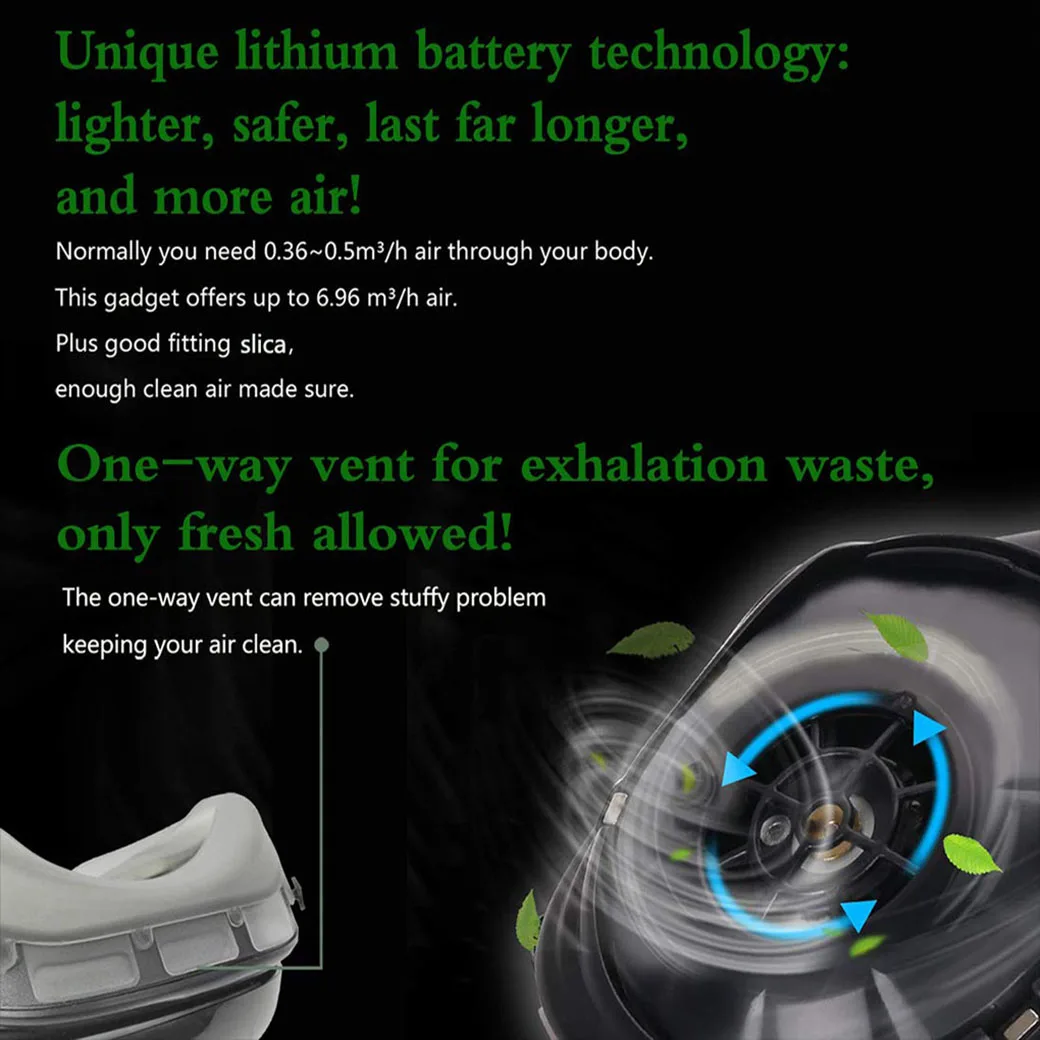 

Rechargeable Protective Breathing Smokes Respiratory Training Gas Reuse Respirator Mask for Against Air Pollution Sports