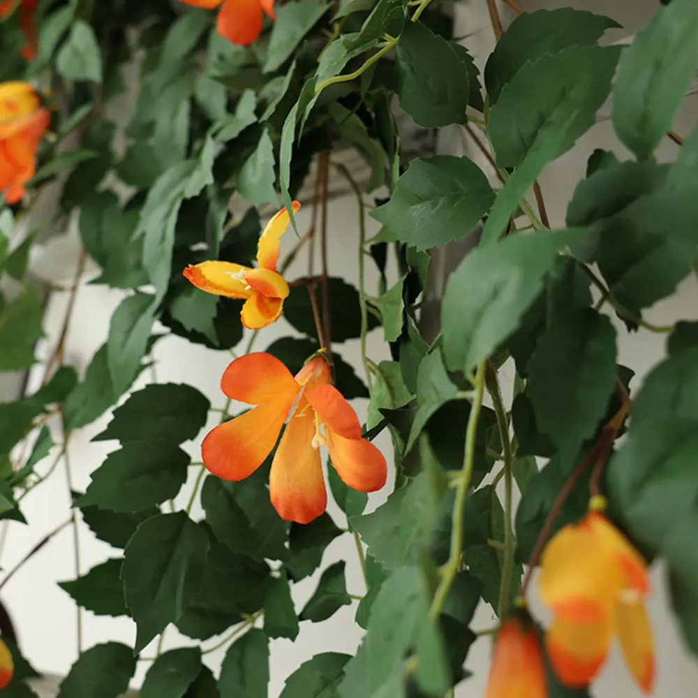 Home Decor Rattan Decoration Simulated Climbing Clouds 185cm Long Green Silk Cloth+Metal Artificial Ivy Leaf Garland Plants |