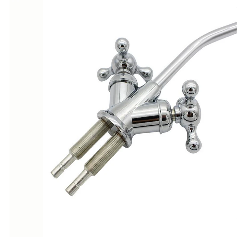 Смеситель с тремя вилками и поворотным носиком на 360 градусов из нержавеющей