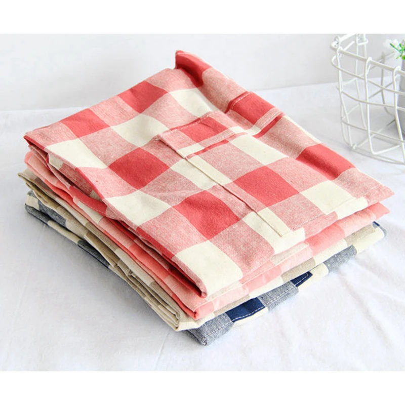 

Simple lattice Kitchen Aprons For Women Household Cooking Baking BBQ Bib Cleaning Apron florist Coffee Shop Work Apron