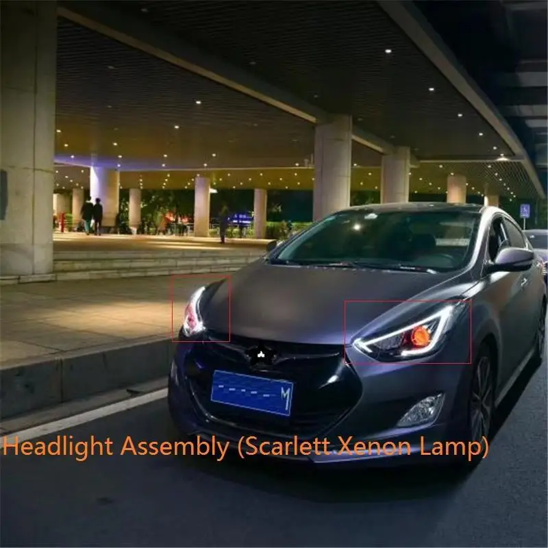 MODEL F Автомобильные Внешние Luces Neblineros Para Автомобильные светодиодные Drl фары Задние Автомобильные фары в сборе 12 13 14 15 для hyundai Elantra - Цвет: MODEL F