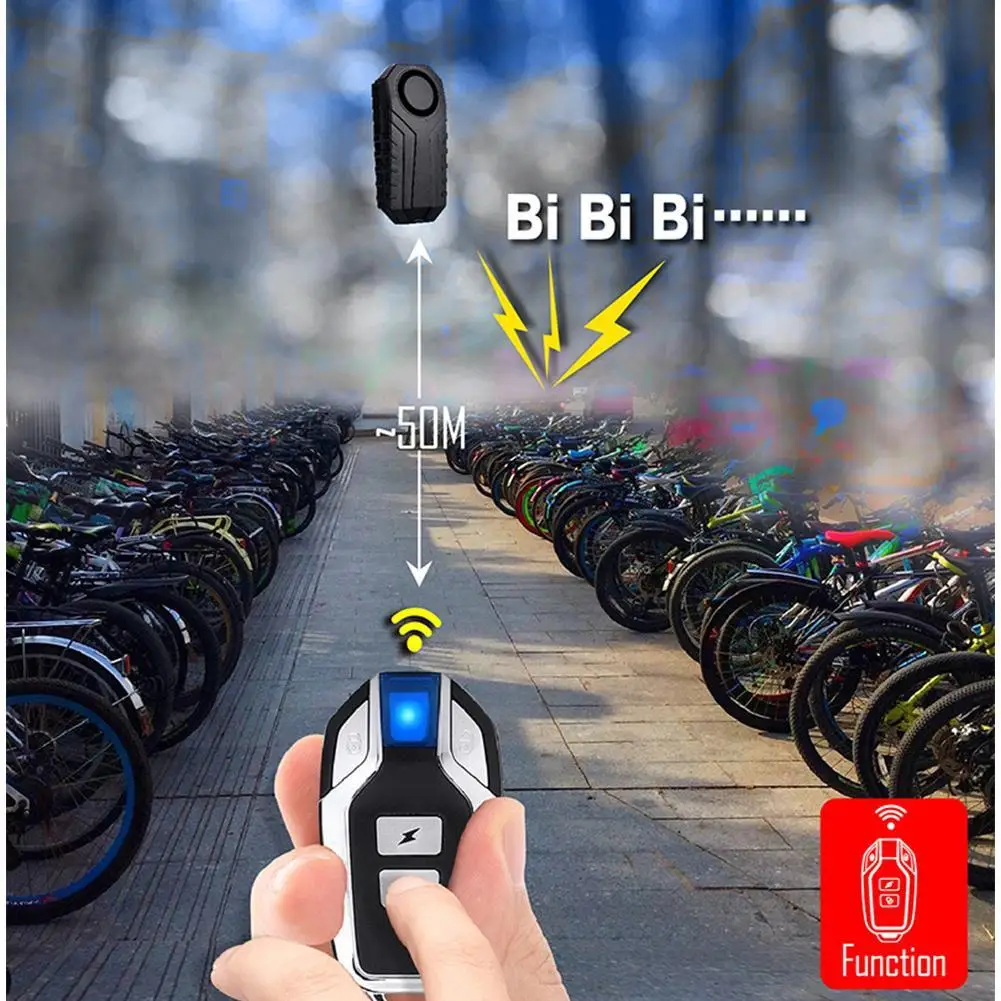 

Wireless Remote Control Bike Alarm Bicycle Security Volume Waterproof Adjustable Lost Vibration Alarm Three-level Anti Sens H5F6