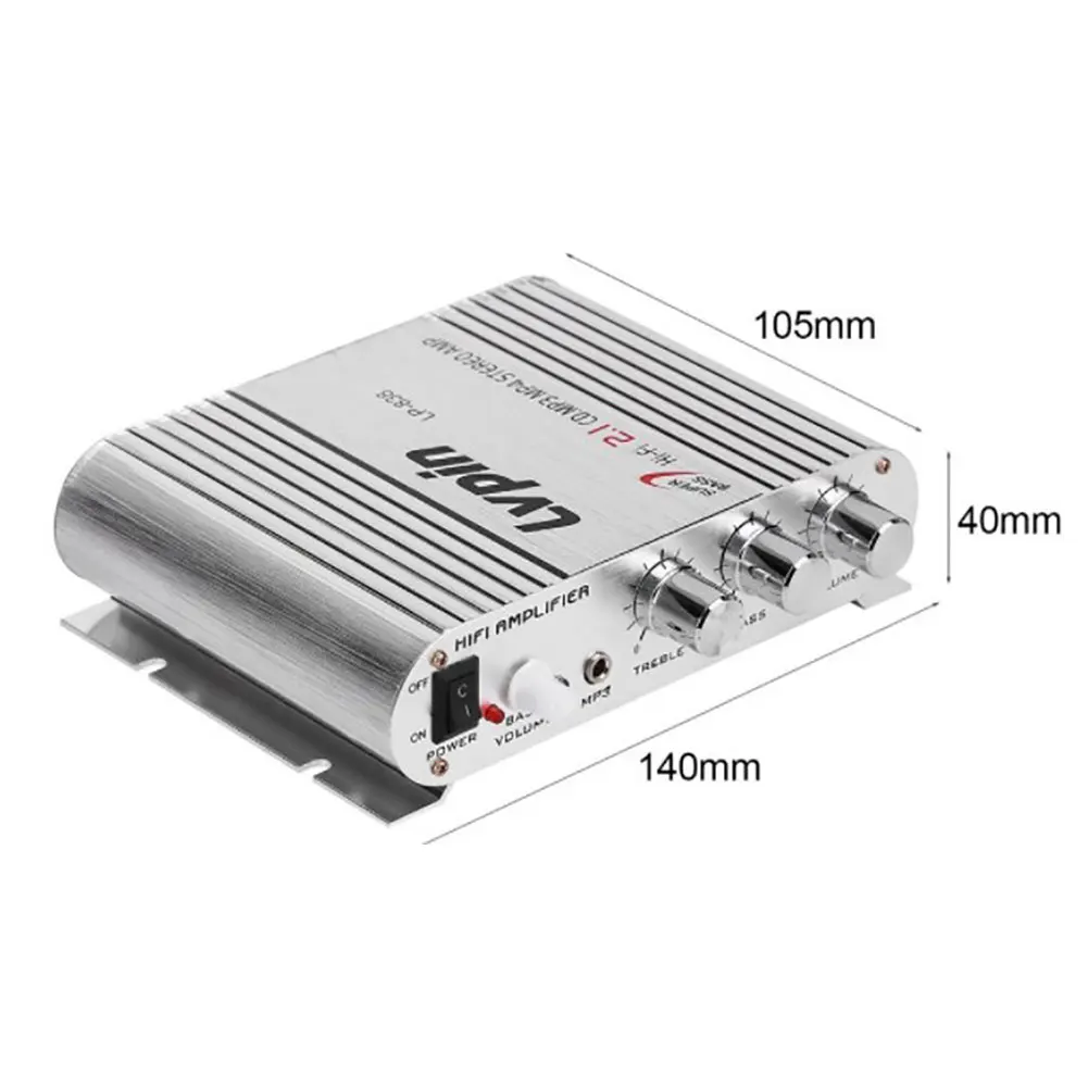 Lvpin838 12 В Super Bass HiFi CD MP3 MP4 Автомагнитола 2.1 канальный стереоусилитель автомобильные