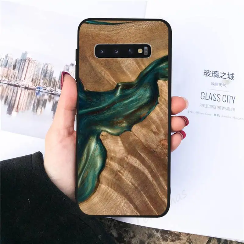 

Traveler Protective Wood Resin art Phone Case For Samsung galaxy S 7 8 9 10 20 edge A 6 10 20 30 50 51 70 note 10 plus