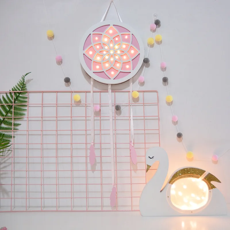 Деревянная настольная лампа в форме лебедя светодиодный ночник для детей