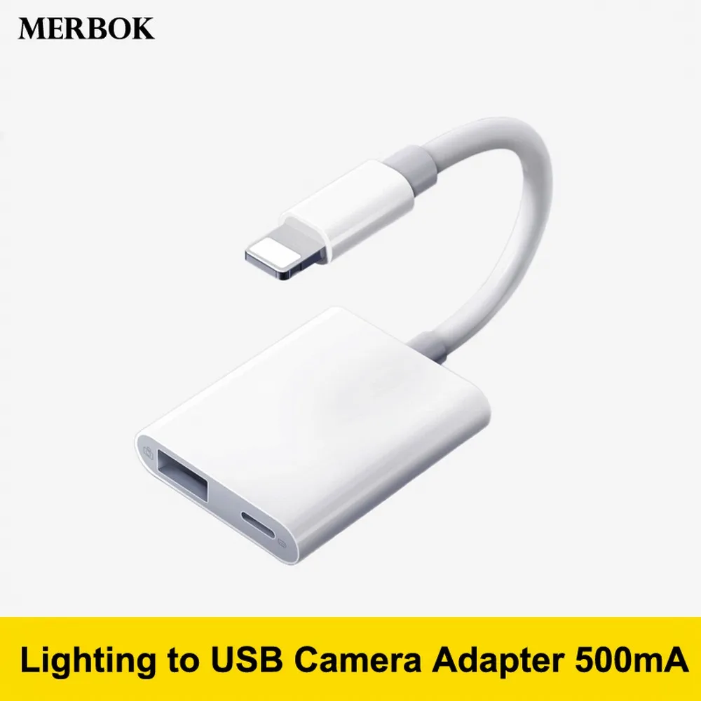 Для перехода от разъема Lightning к цифровая usb-камера OTG передачи данных разъём кабельный переходник высокого Мощность 500mA для iPad mini 2/3/4 Air iPhone X XR XS Max 8