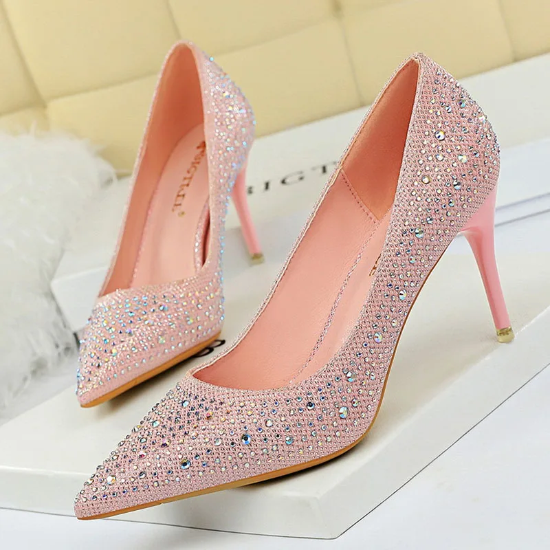 

Women Heels Shallow Pumps Plus Size Office Lady Shoes Sexy Party High Heels Pointed Toe Dress Pumps Woman Shoes