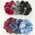 Резинка для волос женская с винтажным принтом, эластичная повязка для волос из хлопчатобумажной ткани в стиле бохо, аксессуары для волос для хвостов