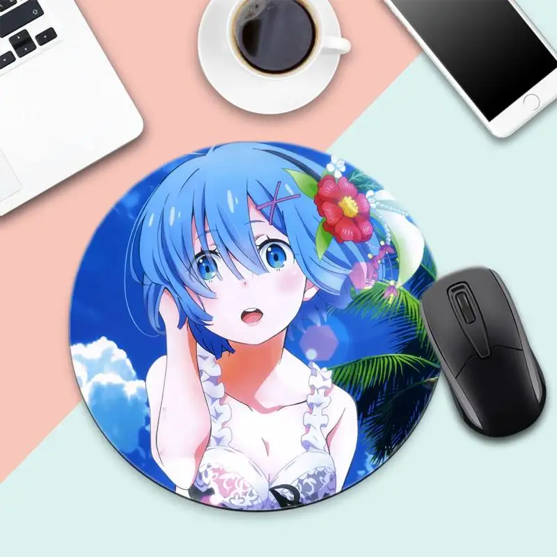 

Life in another world from scratch anime Desk Table Protect Game Office Work Round Mouse Mat pad XL Non-slip Laptop Cushion